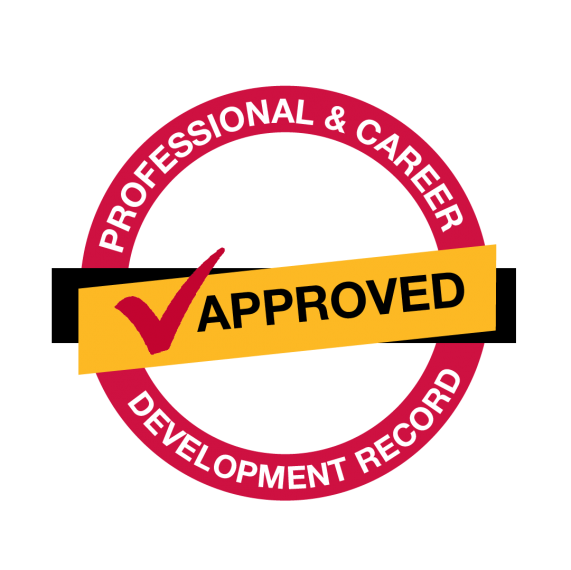 circular stamp that reads "Professional & Career Development Record Approved"